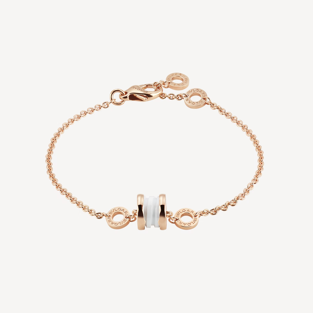 [LuxJewelry]ZERO 1 SOFT PINK GOLD AND WHITE CERAMIC BRACELET