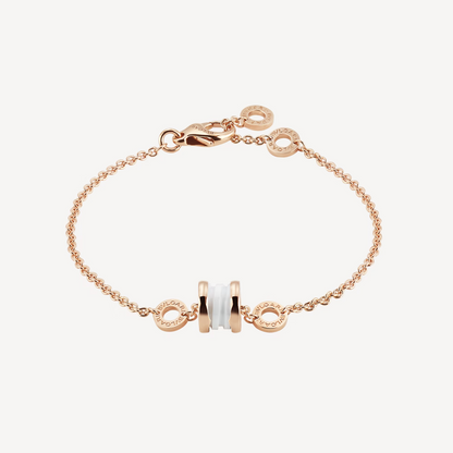 [LuxJewelry]ZERO 1 SOFT PINK GOLD AND WHITE CERAMIC BRACELET