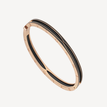 [LuxJewelry]ZERO 1 PINK GOLD WITH MATTE BLACK CERAMIC BRACELET