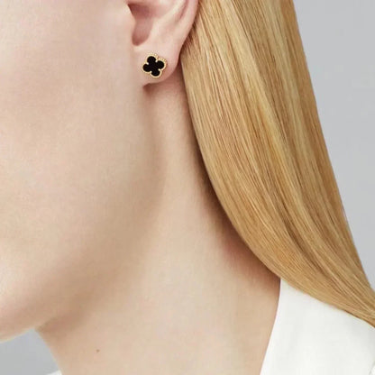 [LuxJewelry]CLOVER MINI 9.5MM BLACK MOP EARRINGS