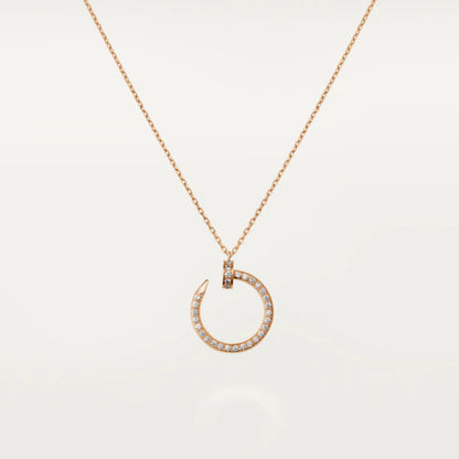 [LuxJewelry]JUSTE NECKLACE PINK GOLD DIAMONDS