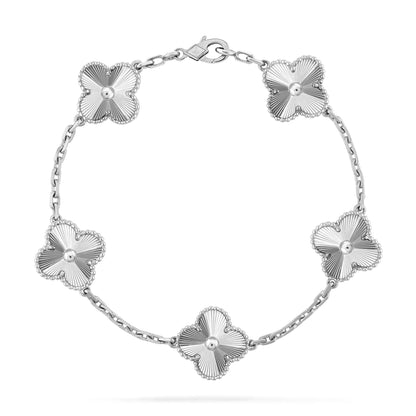 [LuxJewelry]CLOVER SILVER 5 MOTIFS BRACELET
