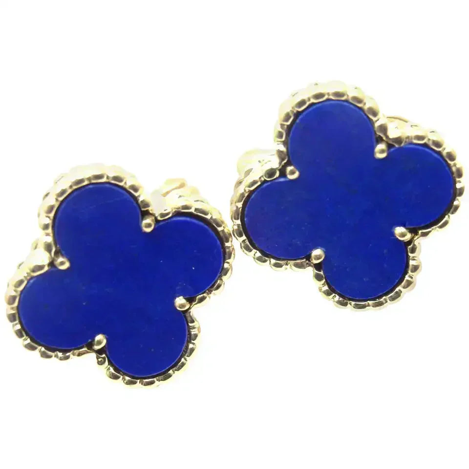 [LuxJewelry]CLOVER MINI 9.5MM TURQUOISE EARRINGS