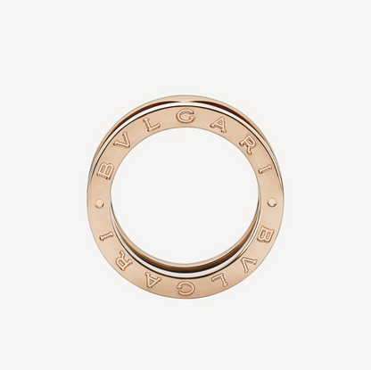 [LuxJewelry]ZERO 1 TWO-BAND LOOPS AND BLACK CERAMIC PINK GOLD RING