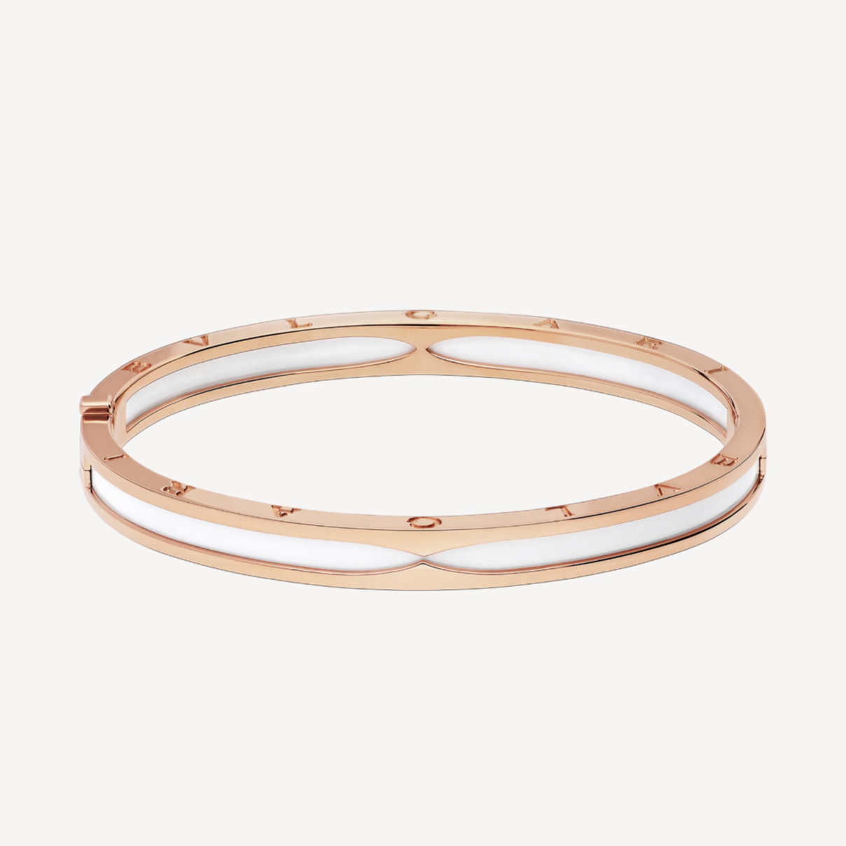 [LuxJewelry]ZERO 1 PINK GOLD WITH WHITE CERAMIC BRACELET