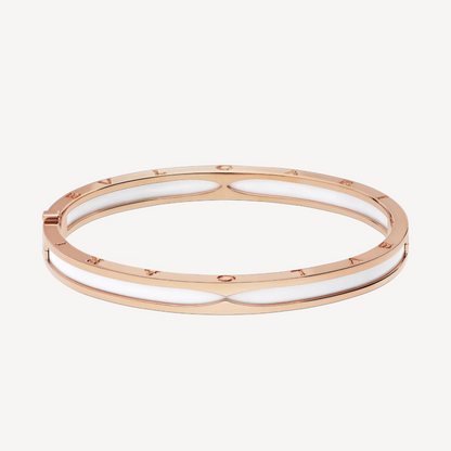 [LuxJewelry]ZERO 1 PINK GOLD WITH WHITE CERAMIC BRACELET