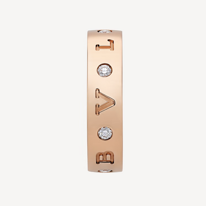 [LuxJewelry]ZERO 1 ESSENTIAL PINK GOLD BAND WITH DIAMONDS RING