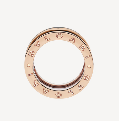 [LuxJewelry]ZERO 1 TWO-BAND WITH MATTE BLACK CERAMIC PINK GOLD RING