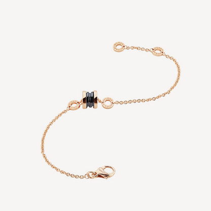[LuxJewelry]ZERO 1 SOFT PINK GOLD AND BLACK CERAMIC BRACELET