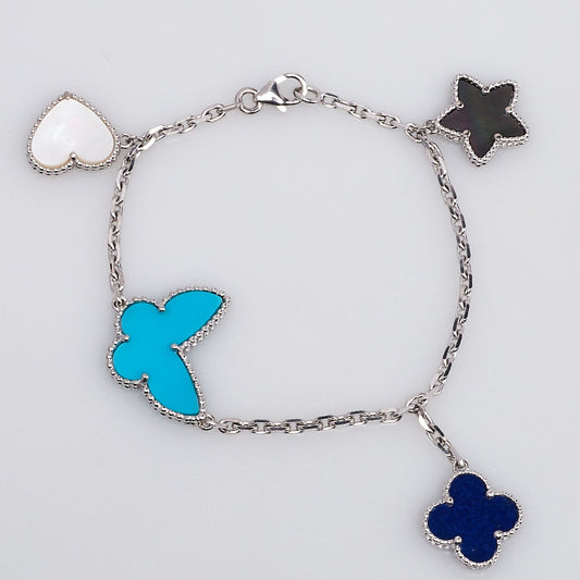 [Top&on]LUCKY SPRING SILVER BRACELET 4 MOTIF