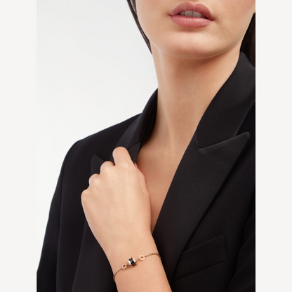 [LuxJewelry]ZERO 1 SOFT PINK GOLD AND BLACK CERAMIC BRACELET