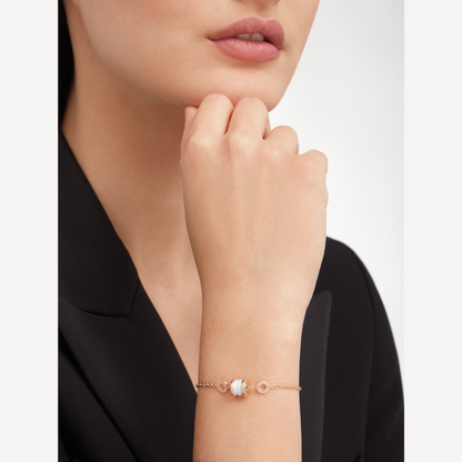 [LuxJewelry]ZERO 1 SOFT PINK GOLD AND WHITE CERAMIC BRACELET