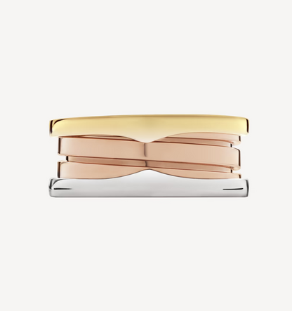[LuxJewelry]ZERO 1 THREE-BAND ROSE WHITE AND YELLOW RING