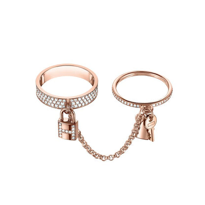 [LuxJewelry]HM KELLY CLOCHETTE DOUBLE RING IN  WITH DIAMONDS