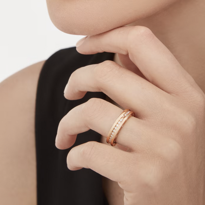 [LuxJewelry]ZERO 1 ONE-BAND PAVED DIAMONDS ON THE SPIRAL RING