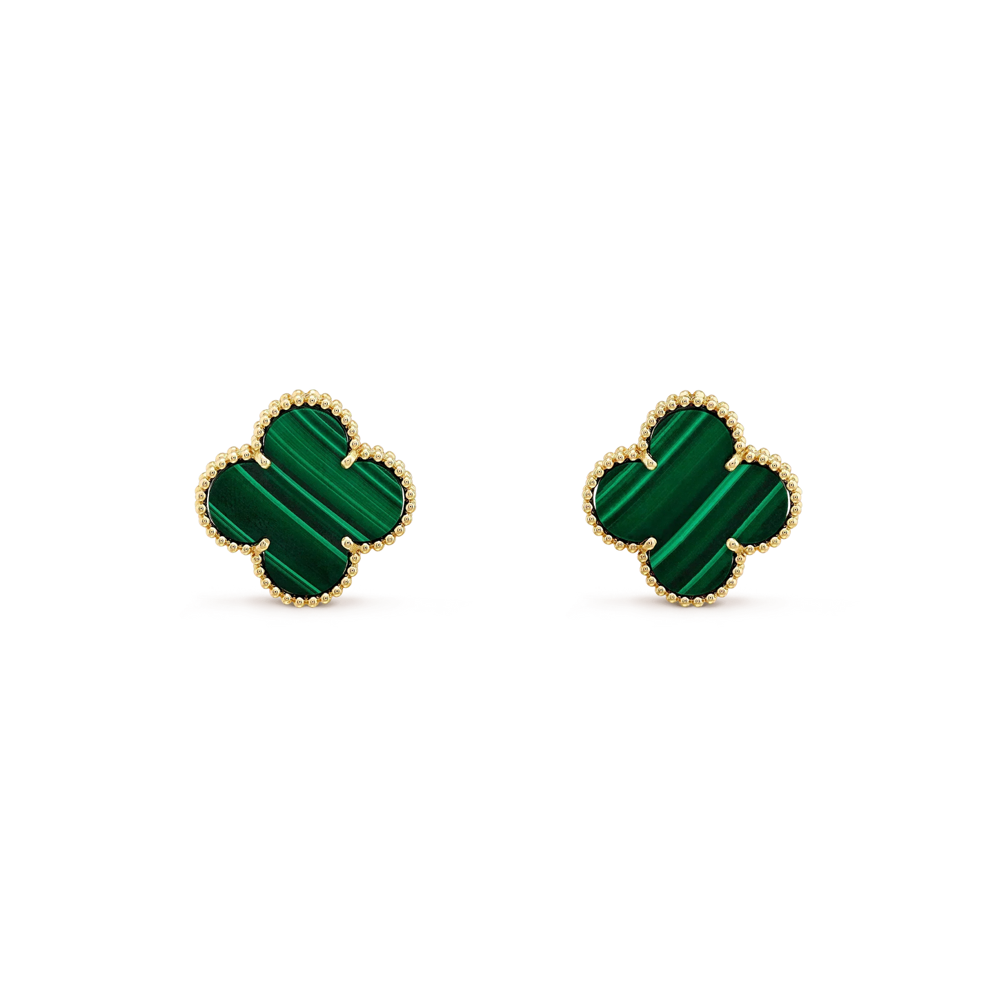 [LuxJewelry]CLOVER MINI 9.5MM MALACHITE  EARRINGS