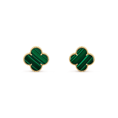 [LuxJewelry]CLOVER MINI 9.5MM MALACHITE  EARRINGS