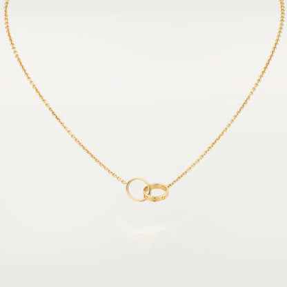 [LuxJewelry]LOVE NECKLACE DOUBLE RING GOLD