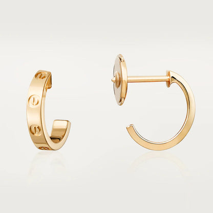 [LuxJewelry]LOVE EARRINGS 2.65MM PINK GOLD