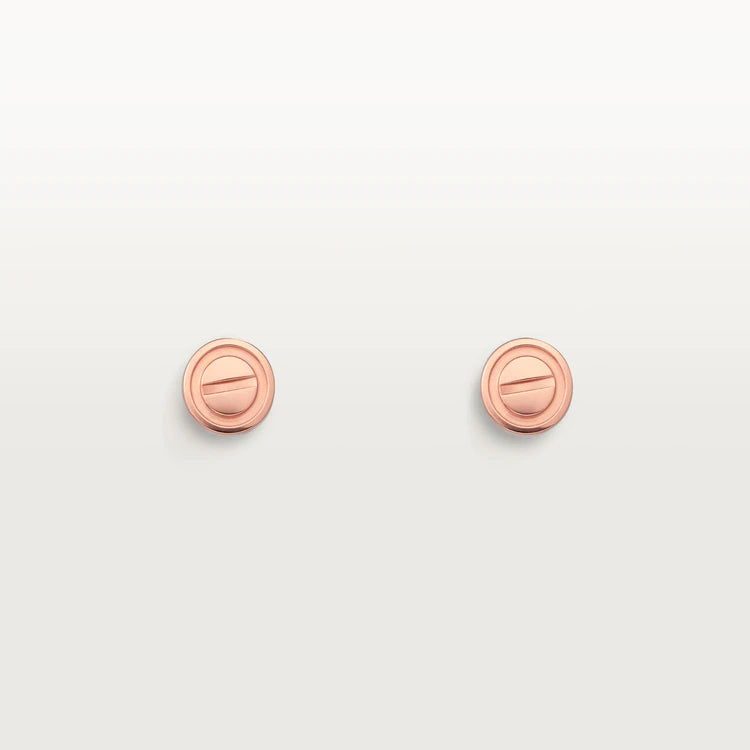 [LuxJewelry]LOVE EARRINGS PINK GOLD 10MM