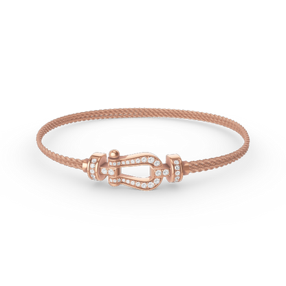 [LuxJewelry]FORCE SMALL HORSESHOE  DIAMOND CHAIN ROPE BRACELET