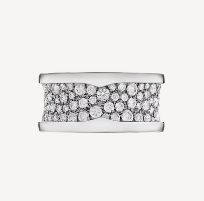 [LuxJewelry]ZERO 1 WITH PAVED DIAMONDS ON THE SPIRAL RING