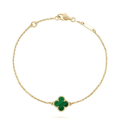 [LuxJewelry]CLOVER BRACELET MALACHITE 1 MOTIF