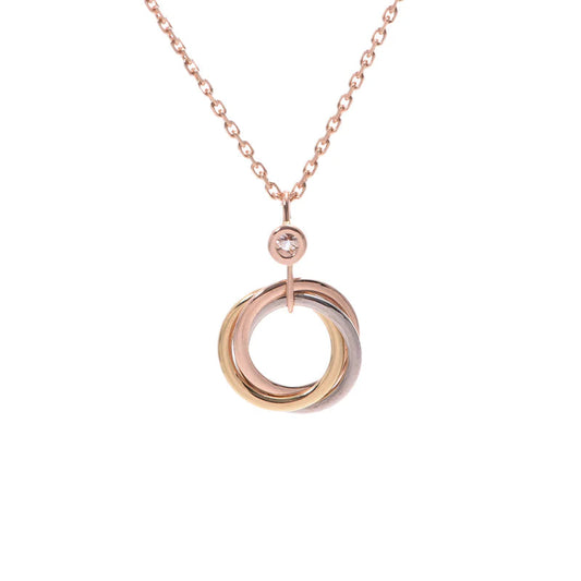 [LuxJewelry]TRINITY SILVER GOLD PINK GOLD NECKLACE
