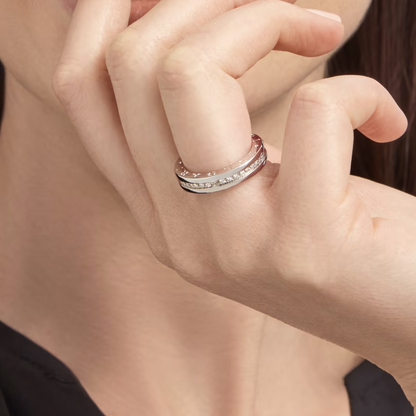 [LuxJewelry]ZERO 1 ONE-BAND PAVED DIAMONDS ON THE SPIRAL RING