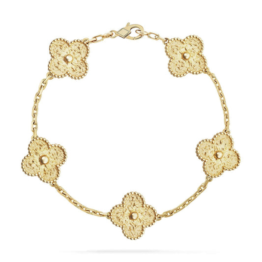 [LuxJewelry]CLOVER 5 MOTIFS BRONZING BRACELET