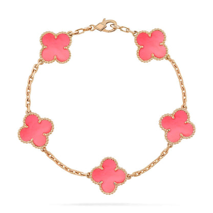 [LuxJewelry]CLOVER 5 PINK MOP BRACELET