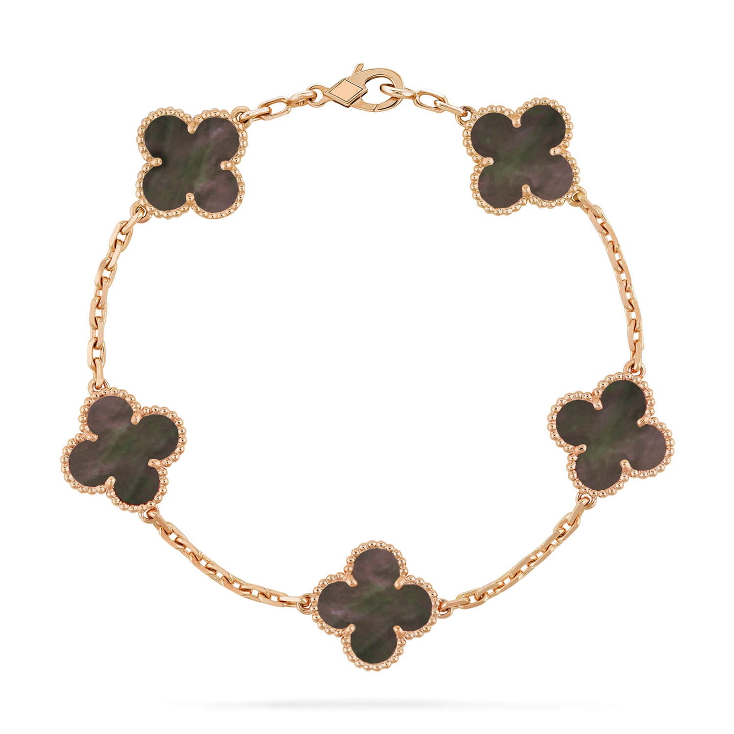 [LuxJewelry]CLOVER 5 MOTIF GRAY MOP  BRACELET