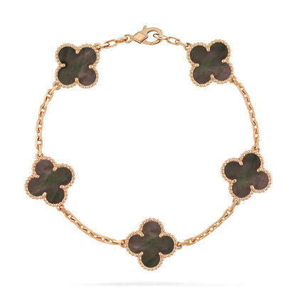 [LuxJewelry]CLOVER 5 MOTIF GRAY MOP  BRACELET