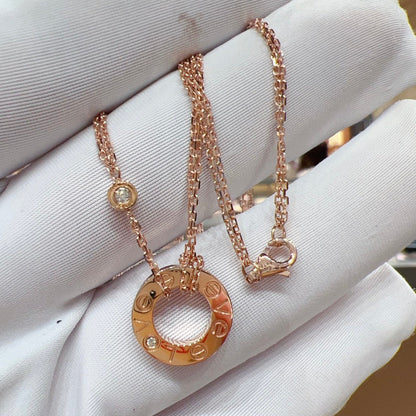 [LuxJewelry]LOVE NECKLACE 16MM 2 DIAMONDS