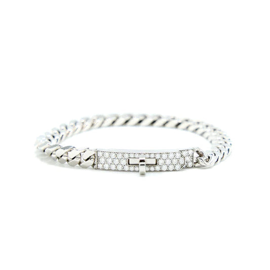 [LuxJewelry]KELLY CHAIN SILVER DIAMOND BRACELET