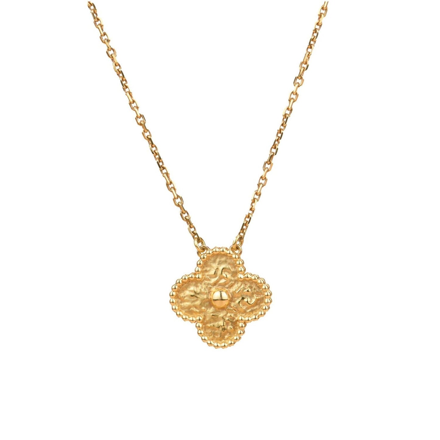 [LuxJewelry]CLOVER 15MM  BRONZING NECKLACE