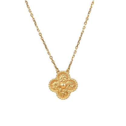 [LuxJewelry]CLOVER 15MM  BRONZING NECKLACE