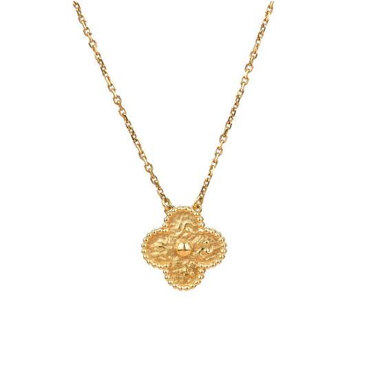 [LuxJewelry]CLOVER 15MM  BRONZING NECKLACE