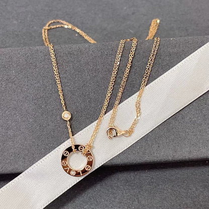 [LuxJewelry]LOVE NECKLACE 16MM 2 DIAMONDS