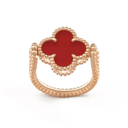 [LuxJewelry]CLOVER RIVERSIBLE PINK GOLD RING