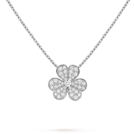 [LuxJewelry]CLOVER DIAMOND NECKLACE SILVER
