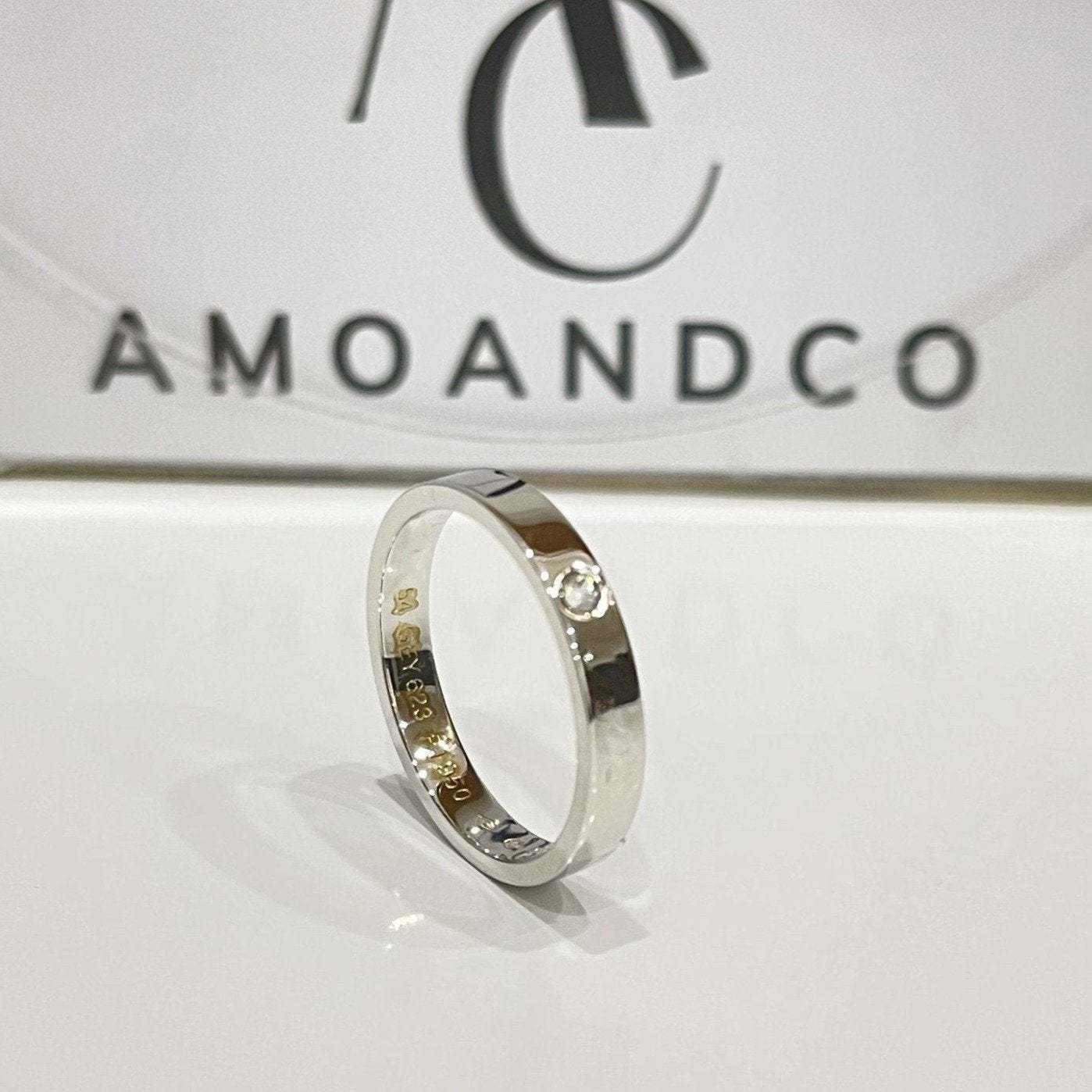 [LuxJewelry]LOVE RING 4MM 1 DIAMOND