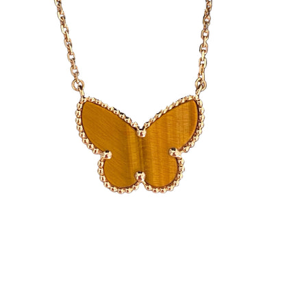 [LuxJewelry] TIGER__ EYE BUTTERFLY NECKLACE