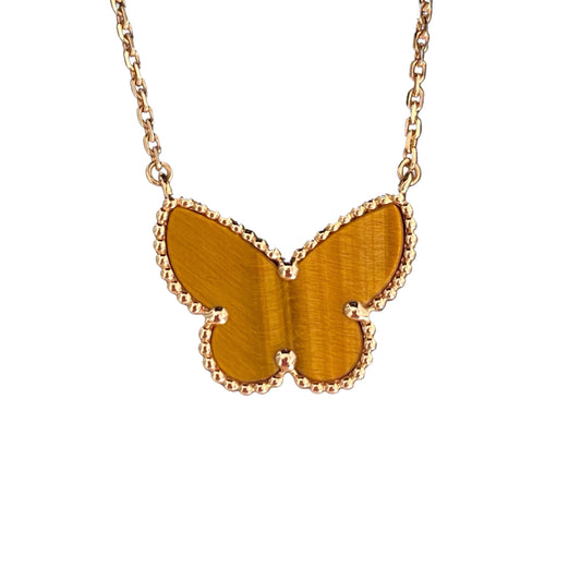 [LuxJewelry] TIGER__ EYE BUTTERFLY NECKLACE