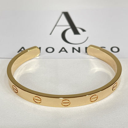 [LuxJewelry]LOVE BRACELET 6.1MM OPEN CUFF