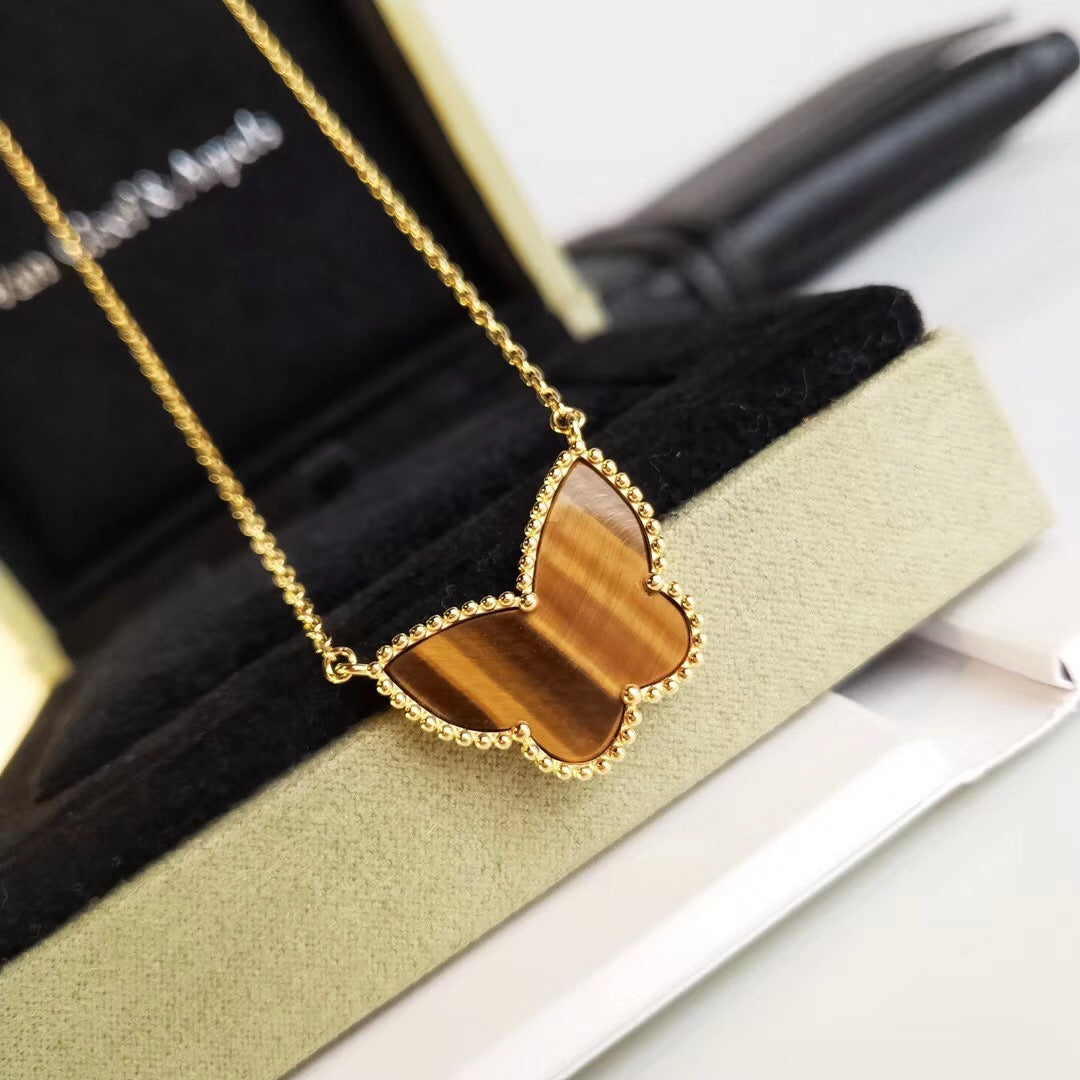 [LuxJewelry] TIGER__ EYE BUTTERFLY NECKLACE