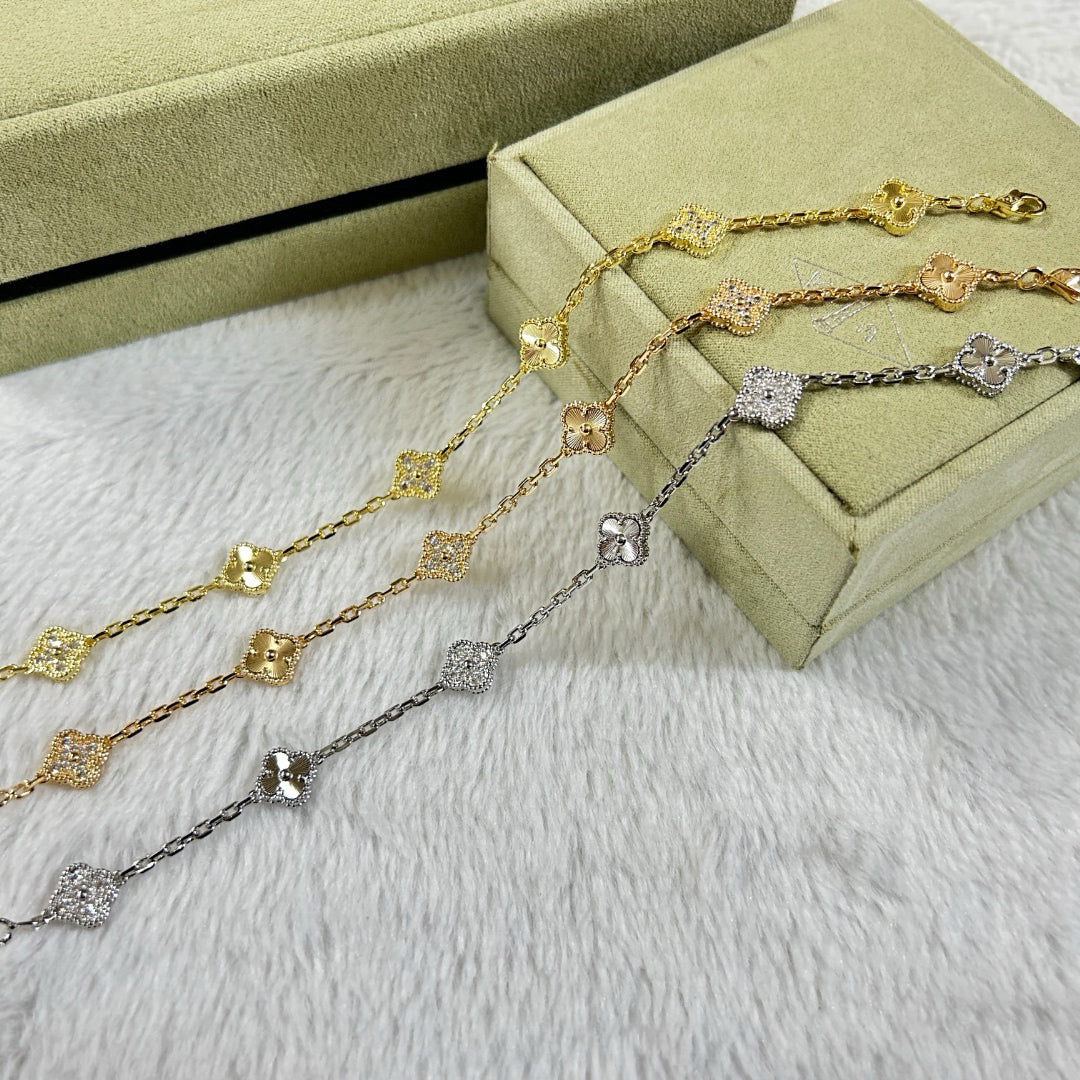 [Top&on]CLOVER 6 MOTIF DIAMOND LASER BRACELET