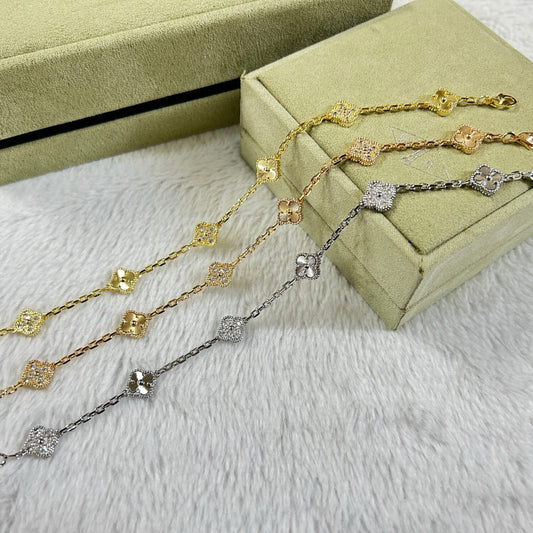 [Top&on]CLOVER 6 MOTIF DIAMOND LASER BRACELET