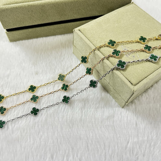 [Top&on]CLOVER 6 MOTIF MALACHITE BRACELET