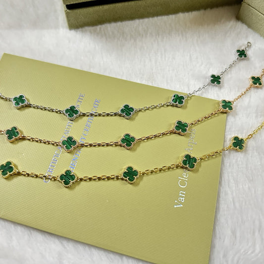 [Top&on]CLOVER 6 MOTIF MALACHITE BRACELET